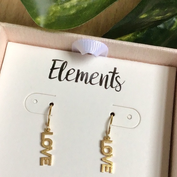 LOVE Drop Earrings Gold-Plated Sterling Silver - Picture 5 of 9